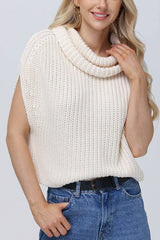 525 Cate Sleeveless Turtleneck Sweater in Cream