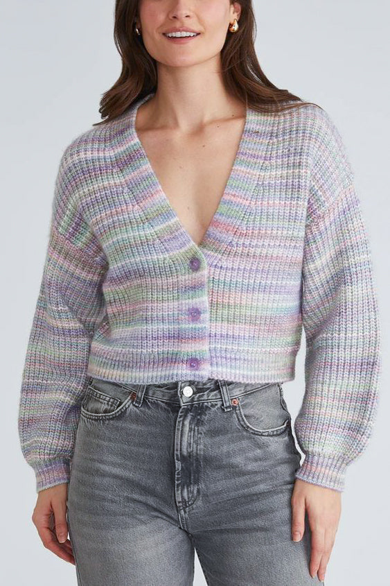 525 Libby Spacedye Cardi in Lavender Multi