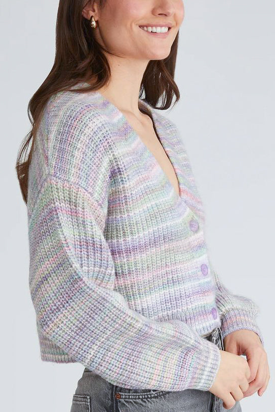 525 Libby Spacedye Cardi in Lavender Multi