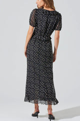 ASTR Bennet Dress in Black Polkadot