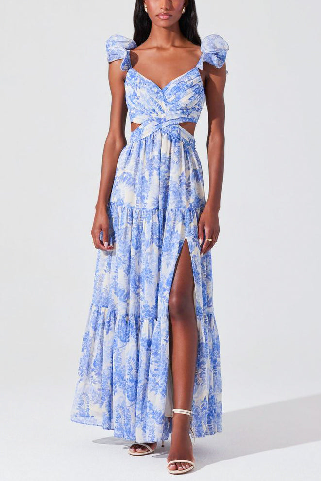 ASTR Fritillaria Dress in Blue Floral