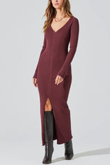 ASTR Glenda Sweater Dress in Mulberry