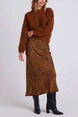 Bella Dahl Bias Midi Skirt in Bronzed Maple