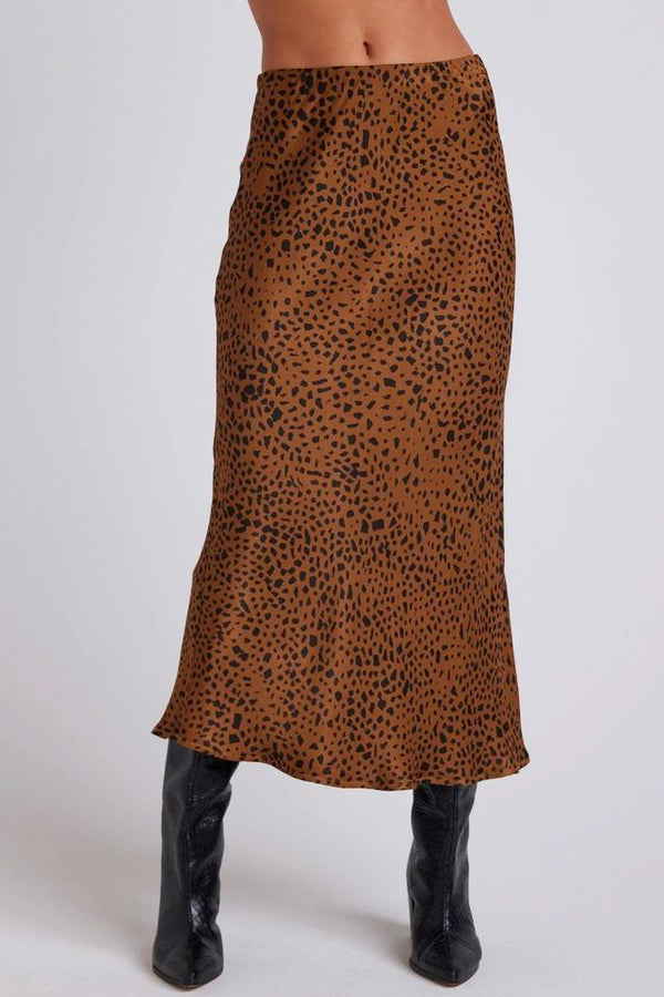 Bella Dahl Bias Midi Skirt in Bronzed Maple