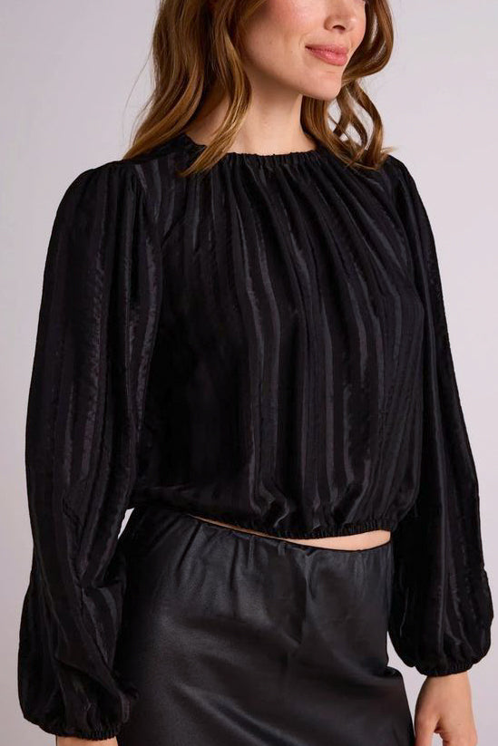 Bella Dahl Elastic Shirred Top in Black