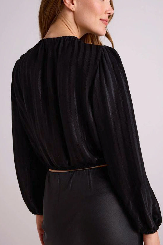 Bella Dahl Elastic Shirred Top in Black