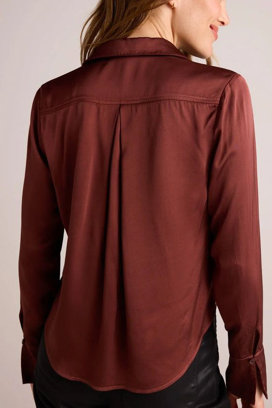 Bella Dahl High Low Hem Shirt in Brandy Wine