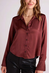 Bella Dahl High Low Hem Shirt in Brandy Wine