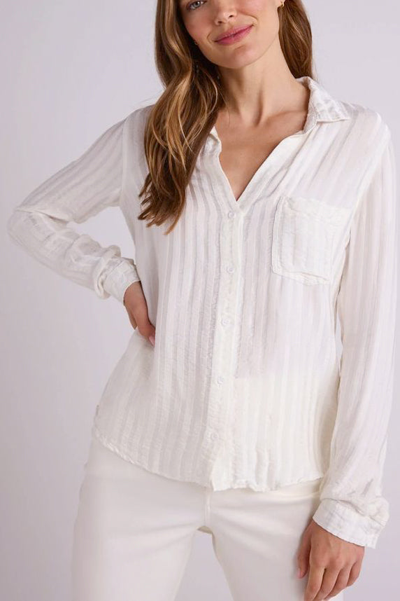 Bella Dahl Pocket Button Down in Winter White