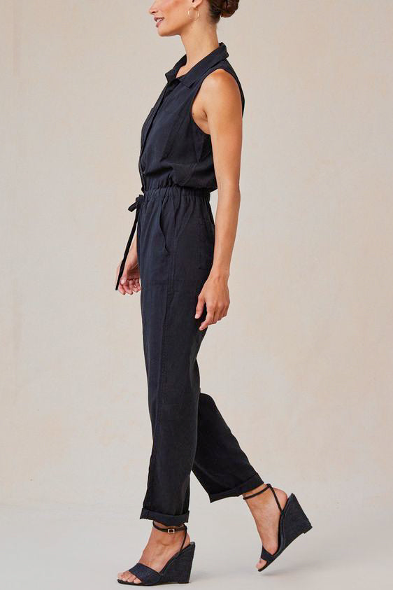 Bella Dahl Pocket Jumpsuit in Vintage Black