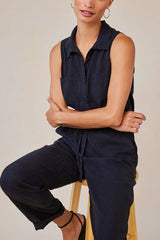 Bella Dahl Pocket Jumpsuit in Vintage Black