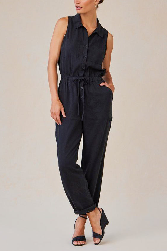 Bella Dahl Pocket Jumpsuit in Vintage Black