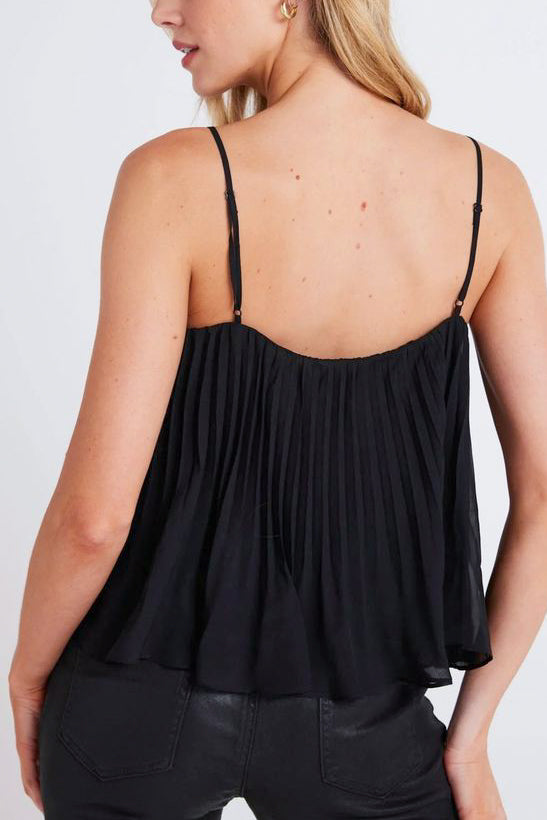 Bella Dahl Sunburst Pleated Camisole in Black