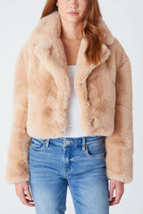 Blank NYC Faux Fur Jacket in Oatmeal Crush