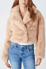 Blank NYC Faux Fur Jacket in Oatmeal Crush