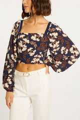 Caballero Rosine Top in Ginko Block Print