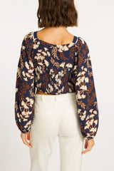 Caballero Rosine Top in Ginko Block Print