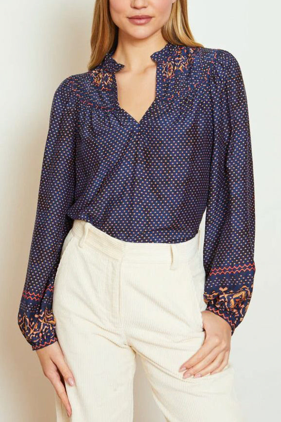 Caballero Solange Top in Indigo Batik