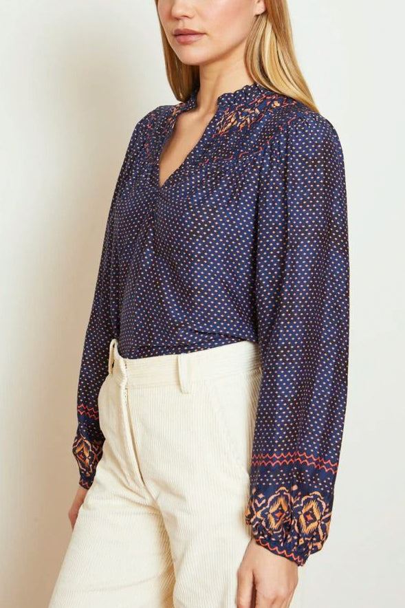 Caballero Solange Top in Indigo Batik