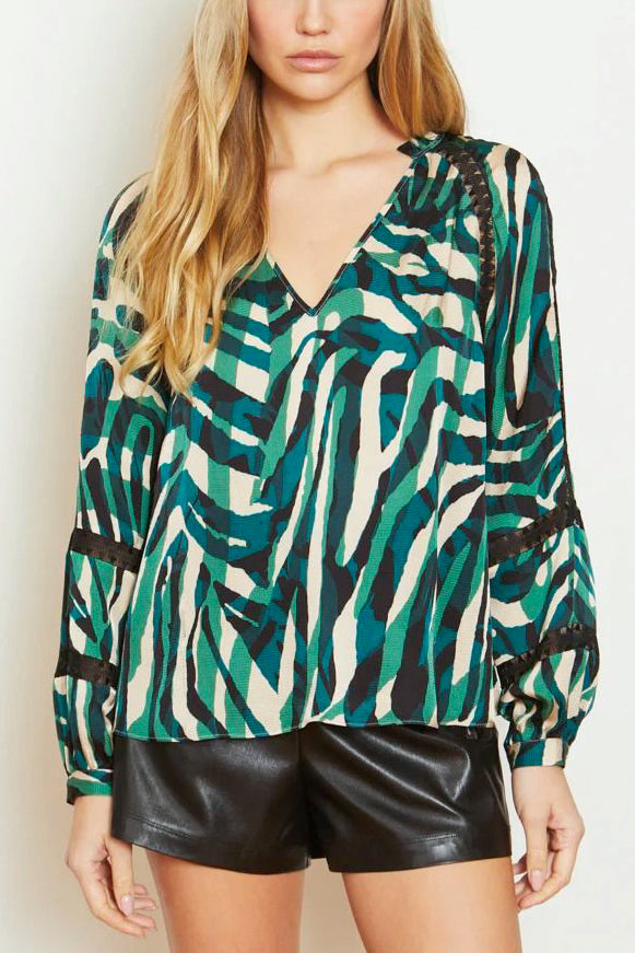 Caballero Stella Rhythmic Zebra Top