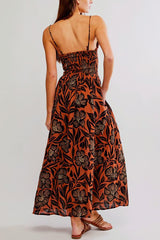 Free People Sweet Nothings Midi Dress in Brown Patina Combo