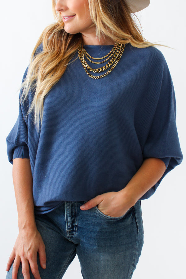 Kerisma Ryu Dolman Sweater in Stormy Blue