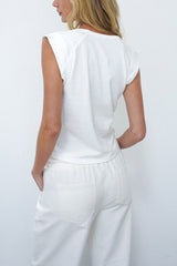 LNA Dayna V Muscle Tee in White