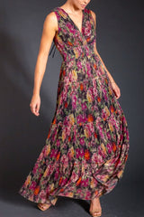 Lavender Brown Mercy Maxi Dress in Plum Multi