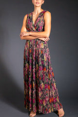 Lavender Brown Mercy Maxi Dress in Plum Multi