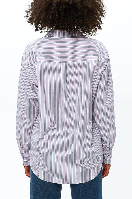 Michael Stars Beau oversized Button Down in Sachet Stripe