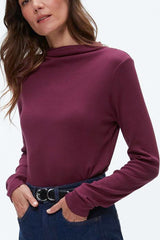 Michael Stars Janine Mock Neck Top in Beetroot