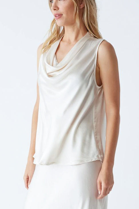 Michael Stars Mitzi Cowl Neck Top in Chalk