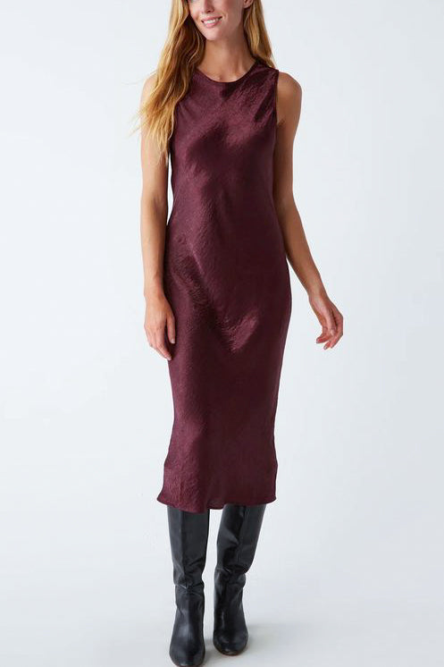 Michael Stars Seema Bias Tank Midi Dress in Beetroot