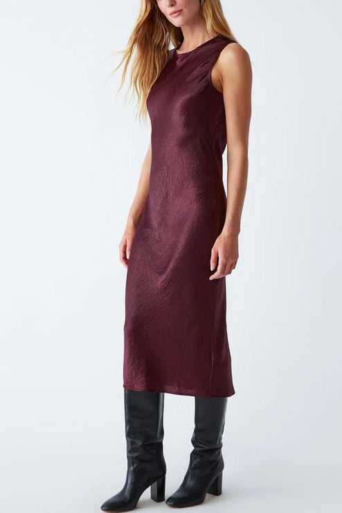 Michael Stars Seema Bias Tank Midi Dress in Beetroot