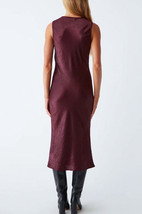 Michael Stars Seema Bias Tank Midi Dress in Beetroot