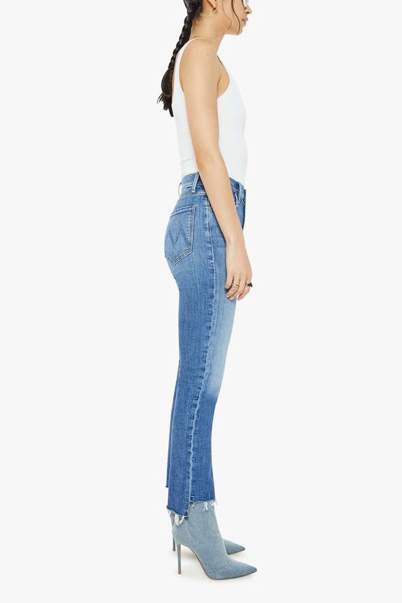 Mother Denim High Waisted Rider Ankle Step Fray in Loafers and Lassos