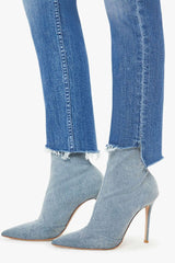 Mother Denim High Waisted Rider Ankle Step Fray in Loafers and Lassos