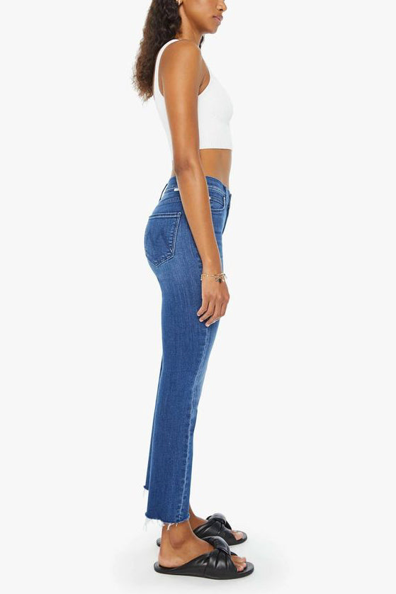 Mother Denim Mid Rise Dazzler Ankle Fray in Nothing Between Us