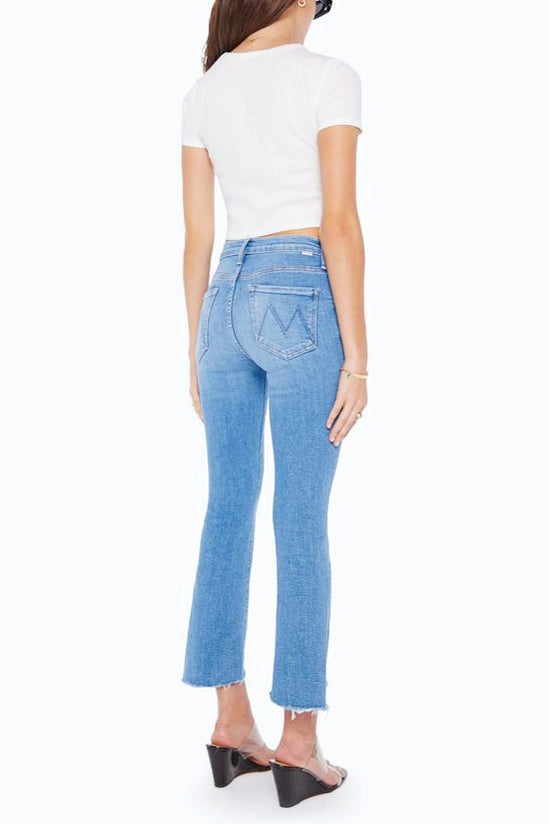 Mother Denim The Insider Crop Step Fray in Out Of The Blue