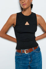 Nation Ellie Keyhole Top in Jet Black