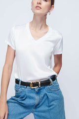 Nation June V Neck Tee in White