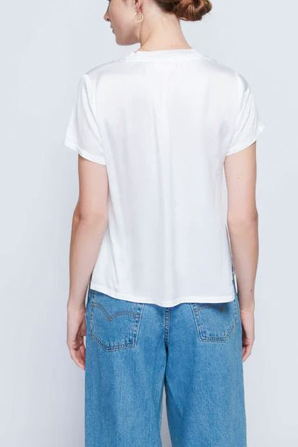 Nation June V Neck Tee in White