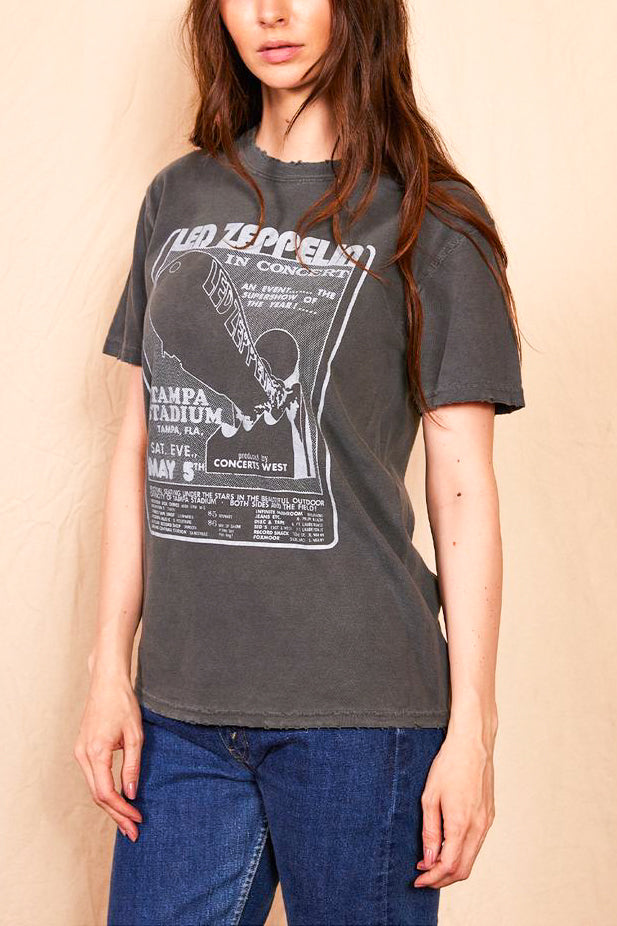 People Of Leisure Led Zeppelin 1973 Sunkissed Tee in Black