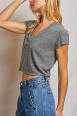 Perfect White Tee Alanis Tee in Heather Grey