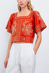 Rails Laine Top in Terracotta