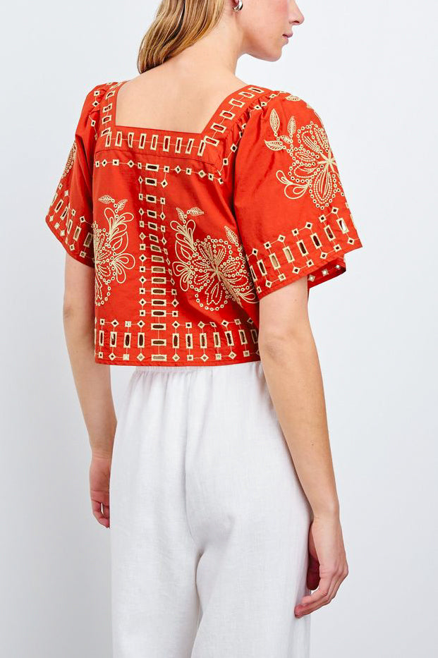 Rails Laine Top in Terracotta