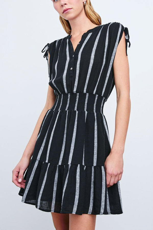 Rails Samina Dress in Ash Leno Stripe