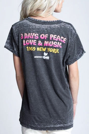 Recycled Karma Woodstock Peace Love & Music Burnout Tee