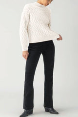 Sanctuary Cable Mock Neck Sweater in Light Almond