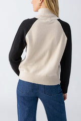 Sanctuary Cozy Day Sweater in Toasted Almond/Black